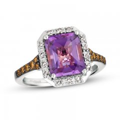 Le Vian Amethyst Ring 1/3 ct tw Diamonds 14K Vanilla Gold