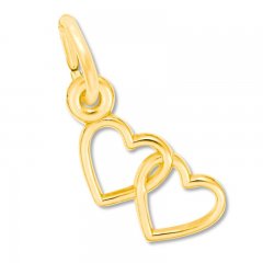 Hearts Charm 14K Yellow Gold