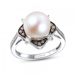 Le Vian Pearl Ring 1/3 ct tw Diamonds 14K Vanilla Gold