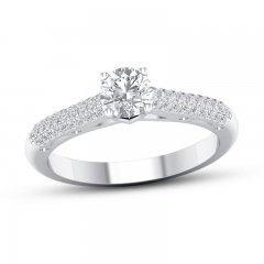 Certified Diamond Engagement Ring 3/4 ct tw 14K White Gold