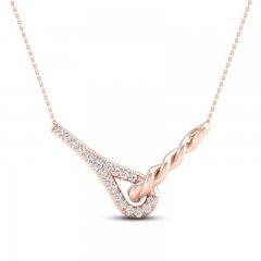 Love + Be Loved Diamond Necklace 1/6 ct tw 10K Rose Gold 18"