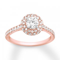 Diamond Engagement Ring 7/8 ct tw Round-cut 14K Rose Gold