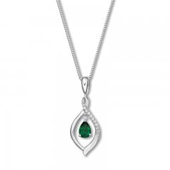 Convertible Lab-Created Emerald Necklace Sterling Silver