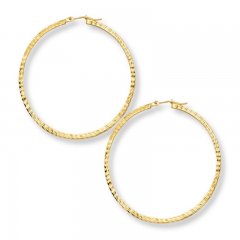 Hoop Earrings 14K Yellow Gold 50mm