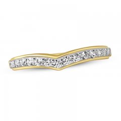 Diamond Contour Ring 1/3 ct tw Round-cut 14K Yellow Gold