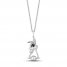 Disney Treasures Thumper Black & White Diamond Necklace 1/10 ct tw Round-Cut Sterling Silver 17"