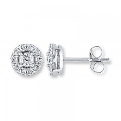 Diamond Earrings 1/2 ct tw Round-cut 10K White Gold