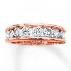 Diamond Wedding Band 1-1/2 ct tw Round-cut 14K Rose Gold