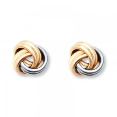 Love Knot Earrings 14K Two-Tone Gold