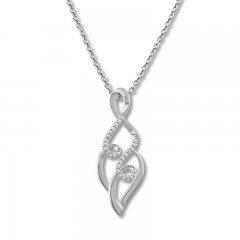 Diamond Swirl Necklace 1/10 ct tw Round-cut Sterling Silver