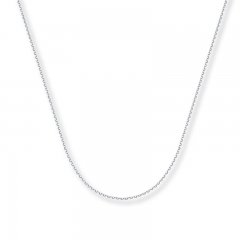 Cable Chain Necklace 14K White Gold 16" Length