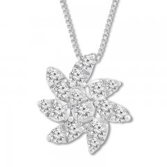 Diamond Necklace 1/4 ct tw Round-cut 10K White Gold