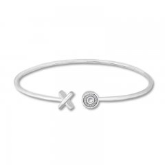 "XO" Bangle Bracelet 1/20 ct tw Diamonds Sterling Silver