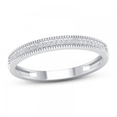 Diamond Wedding Band 1/15 ct tw Round-cut 10K White Gold