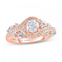 Adrianna Papell Diamond Engagement Ring 1 ct tw Round/Marquise-cut 14K Rose Gold