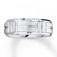 8mm Wedding Band White Tungsten Carbide