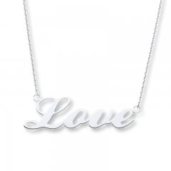 Love Necklace 14K White Gold