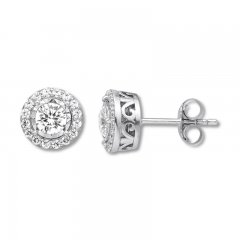 Diamond Earrings 1 ct tw Round-cut 14K White Gold