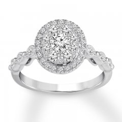 Diamond Engagement Ring 3/4 ct tw Round-cut 14K White Gold