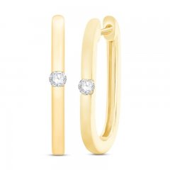 Diamond Hoop Earrings 1/10 ct tw Round-cut 10K Yellow Gold