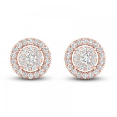 Diamond Stud Earrings 1/4 ct tw Round-Cut 10K Rose Gold