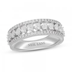 Neil Lane Premier Diamond Anniversary Ring 1-1/6 ct tw Pear/Round 14K White Gold