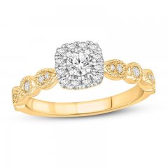 Diamond Engagement Ring 1/2 ct tw Round-cut 10K Two-Tone Gold