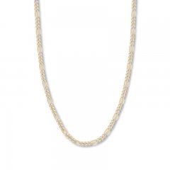 30" Figaro Chain Necklace 14K Two-Tone Gold 4.75mm