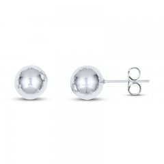 8mm Ball Earrings Sterling Silver