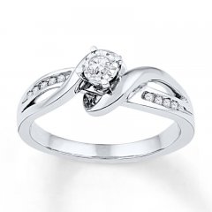 Diamond Promise Ring 1/8 ct tw Round-cut Sterling Silver