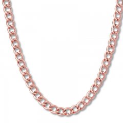 Oval Link Cable Chain Necklace 10K Rose Gold 18