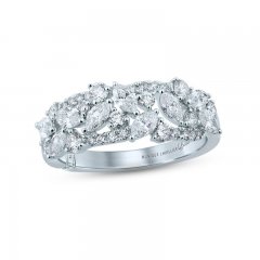 Monique Lhuillier Bliss Diamond Anniversary Band 1-1/4 ct tw Round & Marquise-cut 18K White Gold