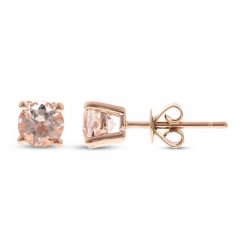 Morganite Stud Earrings 10K Rose Gold