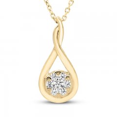 Diamond Necklace 1/5 ct tw 10K Yellow Gold 18"