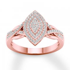 Diamond Engagement Ring 1/4 ct tw Round-cut 10K Rose Gold