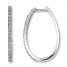 Diamond Hoop Earrings 1 ct tw Round-cut 14K White Gold