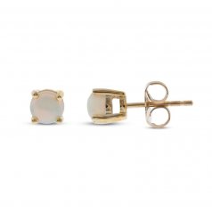 Opal Solitaire Earrings 10K Yellow Gold