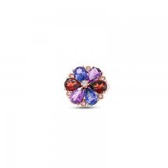 Le Vian Garnet, Tanzanite & Amethyst Ring 1/10 ct tw Diamonds 14K Strawberry Gold