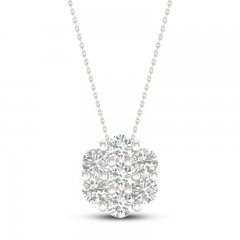 Diamond Fashion Necklace 1/3 ct tw Round-cut 10K White Gold 18"