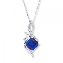 Lab-Created Sapphires Sterling Silver Necklace