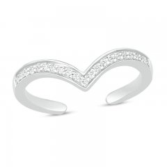 Diamond Toe Ring 10K White Gold