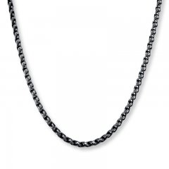 Men's Wheat Chain Stainless Steel Necklace 24" Length