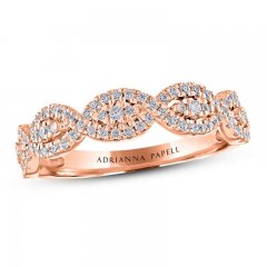 Adrianna Papell Diamond Anniversary Ring 3/8 ct tw Round-cut 14K Rose Gold