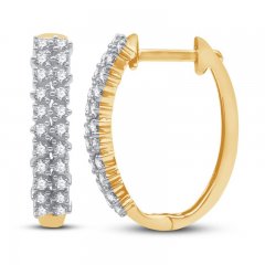 Diamond Hoop Earrings 1/2 ct tw 10K Yellow Gold