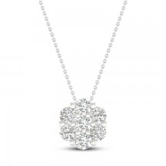 Diamond Fashion Necklace 1/5 ct tw Round-cut 10K White Gold 18"