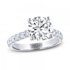 THE LEO Legacy Lab-Created Diamond Engagement Ring 3-1/2 ct tw Round-cut 14K White Gold