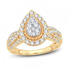 Multi-Diamond Engagement Ring 1 ct tw Round-cut 14K Yellow Gold