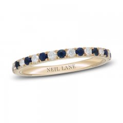 Neil Lane Blue Sapphire & Diamond Anniversary Ring 1/5 ct tw 14K Yellow Gold