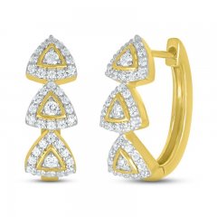 Diamond Hoop Earrings 1/2 ct tw Round-cut 10K Yellow Gold