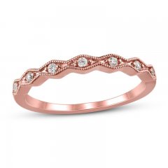 Diamond Anniversary Ring 1/10 ct tw in 10K Rose Gold